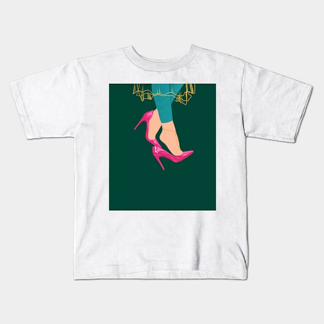 Pink Glossy Pumps Kids T-Shirt by argiropulo